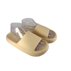Cozy Pillow Slides Beige Anti-Slip Sandals Ultra Soft Slippers Cloud Women 38-39